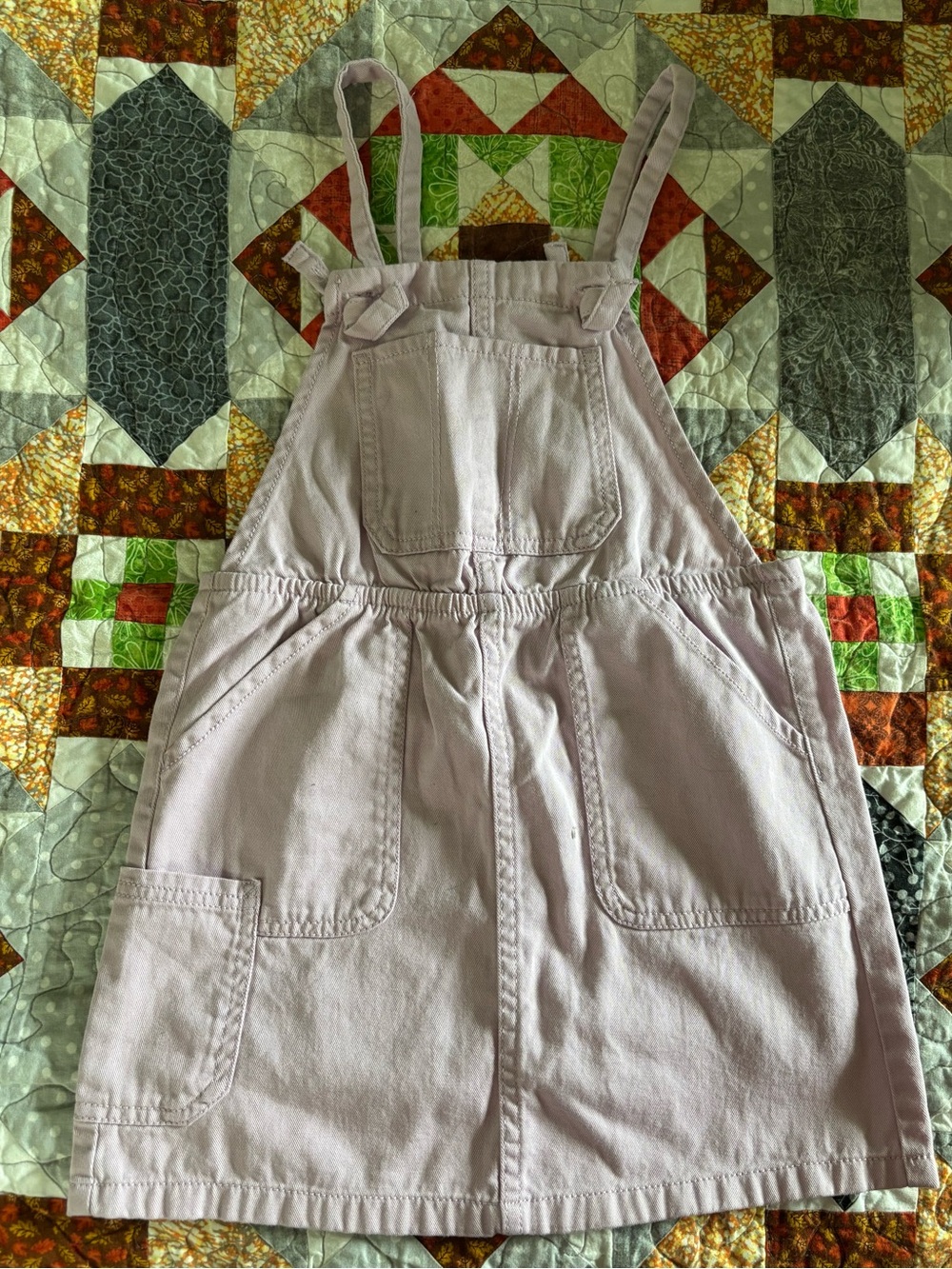 Oshkosh B’gosh Lavender Cotton Denim Jumper Overall Dress Size 6-6X